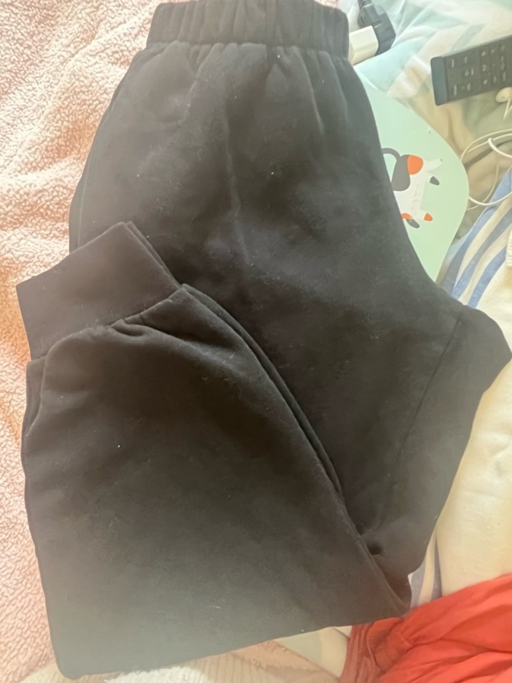 Classic H&M Cotton Blend Black Elastic Waist Jogger Sweatpants